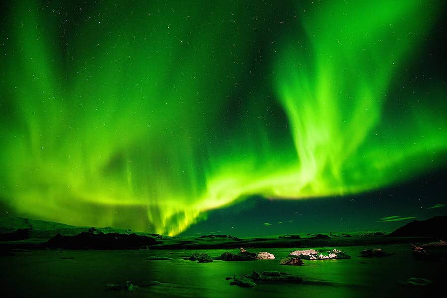 Северно сияние, Исландия